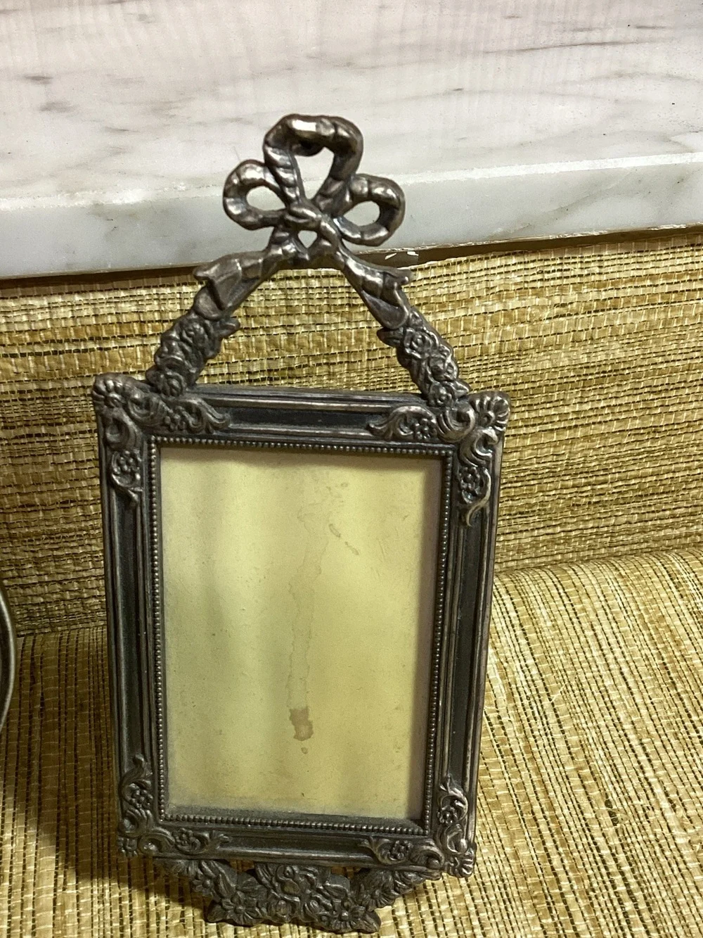 Ornate Silver-Tone Decorative Photo Frames - Bow Accent